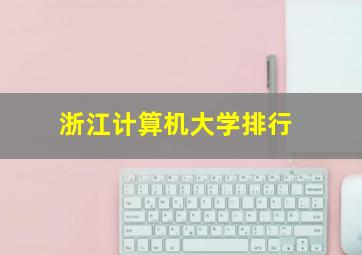 浙江计算机大学排行