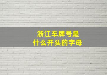 浙江车牌号是什么开头的字母