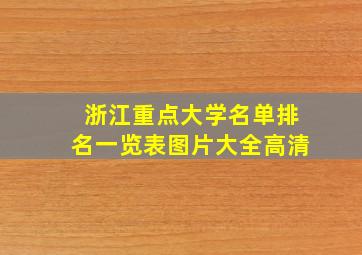 浙江重点大学名单排名一览表图片大全高清