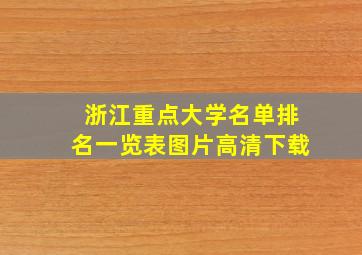 浙江重点大学名单排名一览表图片高清下载