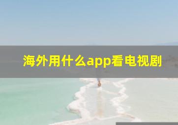 海外用什么app看电视剧