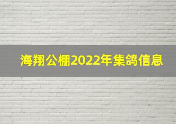 海翔公棚2022年集鸽信息