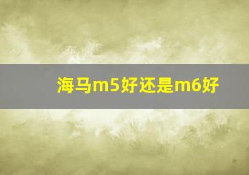 海马m5好还是m6好