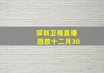 深圳卫视直播回放十二月30