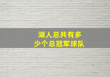 湖人总共有多少个总冠军球队