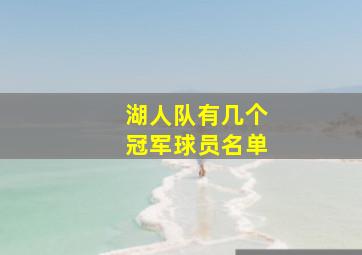 湖人队有几个冠军球员名单