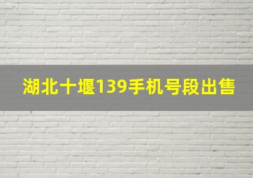 湖北十堰139手机号段出售