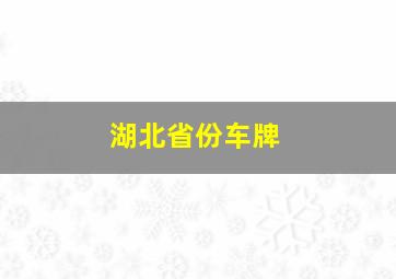 湖北省份车牌