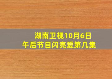 湖南卫视10月6日午后节目闪亮爱第几集