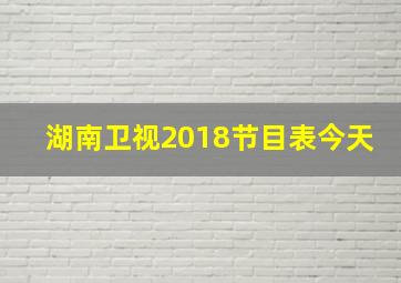 湖南卫视2018节目表今天