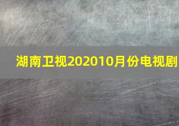 湖南卫视202010月份电视剧