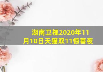 湖南卫视2020年11月10日天猫双11惊喜夜