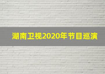 湖南卫视2020年节目巡演