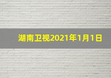 湖南卫视2021年1月1日