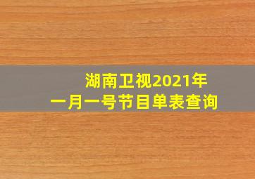 湖南卫视2021年一月一号节目单表查询