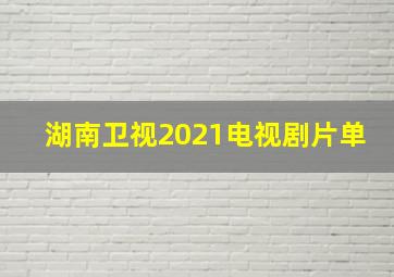 湖南卫视2021电视剧片单