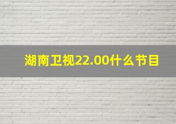 湖南卫视22.00什么节目