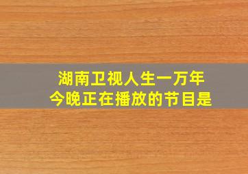 湖南卫视人生一万年今晚正在播放的节目是