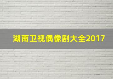 湖南卫视偶像剧大全2017