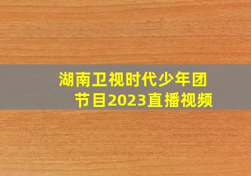 湖南卫视时代少年团节目2023直播视频