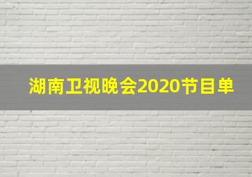 湖南卫视晚会2020节目单