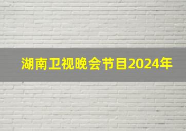 湖南卫视晚会节目2024年