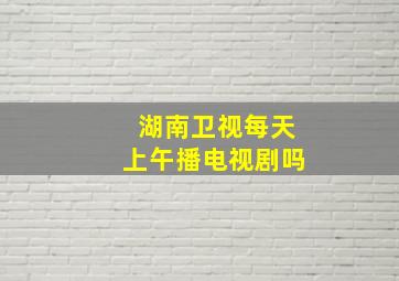 湖南卫视每天上午播电视剧吗