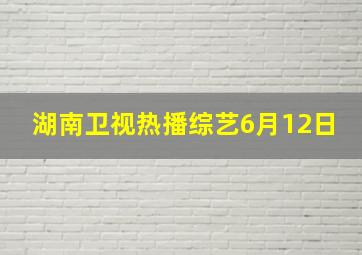 湖南卫视热播综艺6月12日