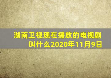 湖南卫视现在播放的电视剧叫什么2020年11月9日