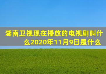 湖南卫视现在播放的电视剧叫什么2020年11月9日是什么