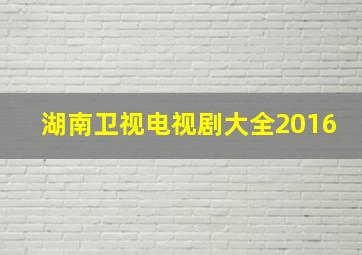 湖南卫视电视剧大全2016