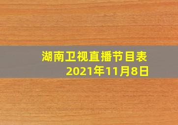 湖南卫视直播节目表2021年11月8日