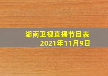 湖南卫视直播节目表2021年11月9日