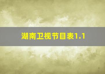 湖南卫视节目表1.1