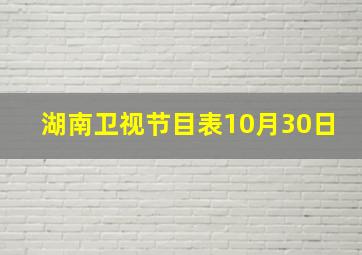 湖南卫视节目表10月30日