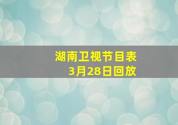 湖南卫视节目表3月28日回放