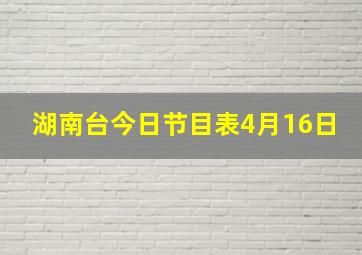 湖南台今日节目表4月16日