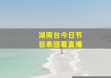 湖南台今日节目表回看直播