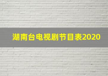 湖南台电视剧节目表2020