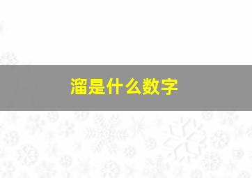 溜是什么数字