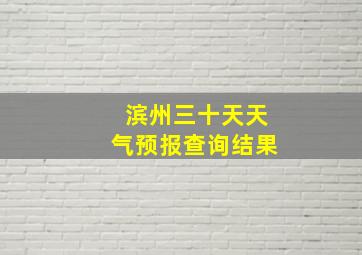 滨州三十天天气预报查询结果