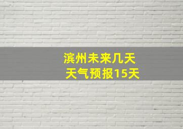 滨州未来几天天气预报15天