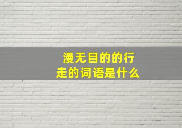 漫无目的的行走的词语是什么