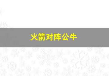 火箭对阵公牛