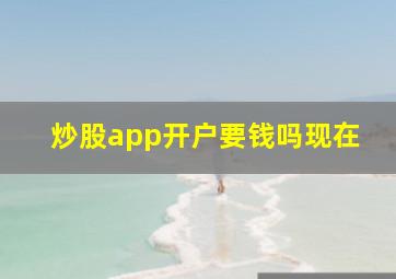 炒股app开户要钱吗现在