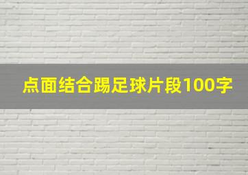 点面结合踢足球片段100字