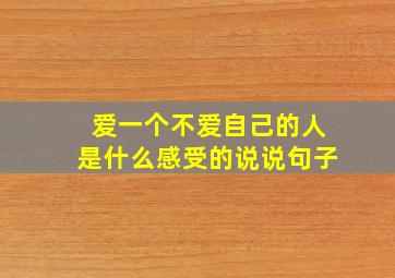 爱一个不爱自己的人是什么感受的说说句子