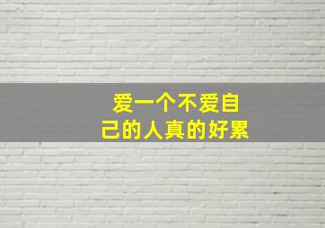 爱一个不爱自己的人真的好累