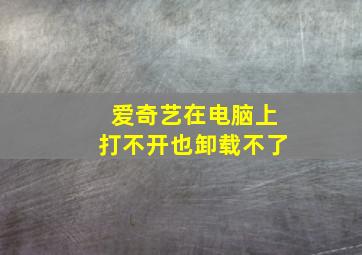 爱奇艺在电脑上打不开也卸载不了