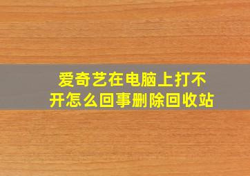 爱奇艺在电脑上打不开怎么回事删除回收站